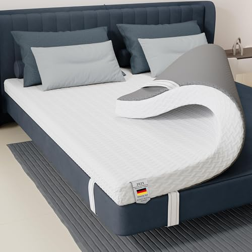MatratzenTopper, 7cm Memory Schaum Topper mit Waschbarer Bezug, Memory Foam Matratzentopper für Boxspringbett und unbequemem Betten Schlafsofa (140X200CM)
