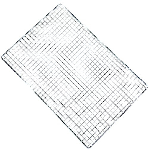 Grillmatte aus Edelstahl, 70 x 30 cm, antihaftbeschichtet, hitzebeständig, zum Kochen für Fisch, Steak, Gemüse und Garnelen, ideal für Camping und Picknick-Grillen