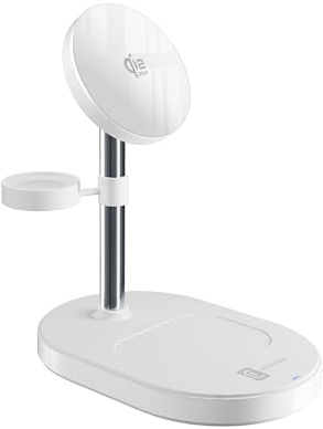 Cellularline MAG Trio Magnetisches Wireless-Ladegerät – 25W 3-IN-1 Kabellose Ladestation – Zertifiziert mit Qi2.2-Technologie, Weiß