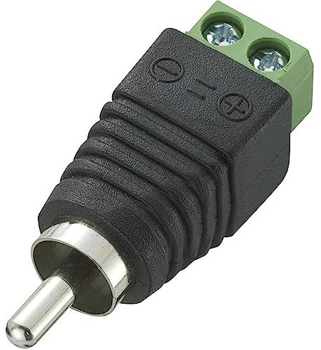 TRU Components Cinch/Cinch-Stecker, rechts LT-RAC-DC 735875, Anzahl der Pole (num): 2 schwarz, 1 Stück