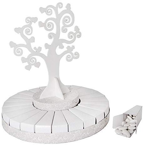 Publilancio srl Torta Albero della Vita Bianco 38x40 cm con 24 scatoline portaconfetti