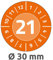 AVERY Zweckform 6944-2021 widerstandsfähige Jahres-Prüfplaketten 2021 (stark selbstklebend, Kleinformat, Ø 30 mm, 80 Aufkleber auf 10 Blatt) orange