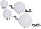 Trango 4er Set 234500W Gartenkugel IP65 *SNOW* Kugelleuchte 20/30/40/50cm Ø in Weiß matt mit je 5m Kabel & je E27 Fassung besten für LED Lampe Kugellampe Gartenleuchte Außenlampe ohne Leuchtmittel