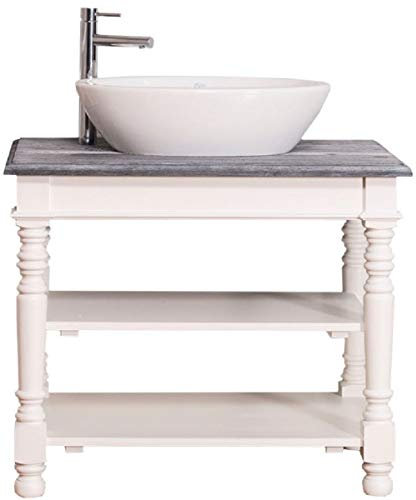 Casa Padrino Landhausstil Waschtisch Weiß/Grau 90 x 54 x H. 74 cm - Badezimmermöbel im Landhausstil