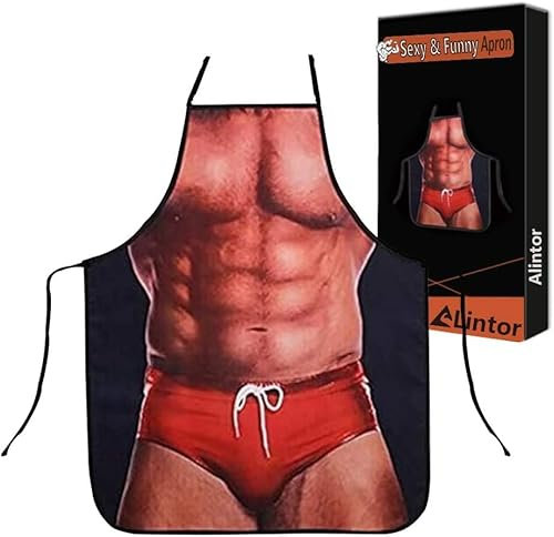 Alintor Regalos divertidos para hombres: delantal sexy y divertido, regalos secretos de Papá Noel para hombres, regalos para hombres para relleno de calcetines de Navidad, regalos novedosos para
