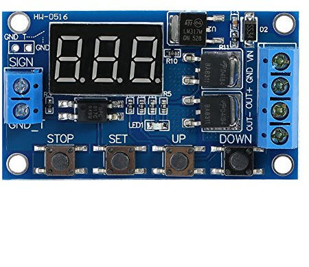 Relé Temporizador DC 12V, DC 5V-36V Interruptor Temporizador de retardo de Ciclo de Disparo Módulo de relé de Encendido/Apagado con Pantalla LED