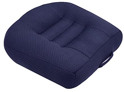 Sitzerhöhung Auto, Stuhlkissen 40x40, Extra Dicke Sitzauflage Auto, Erweitern Sie Effektiv Die Sicht Beim Fahren, auch für Esstisch Stühle/Bürostuhl/Rollstuhl/Gartenstühle/Sofa Dunkelblau