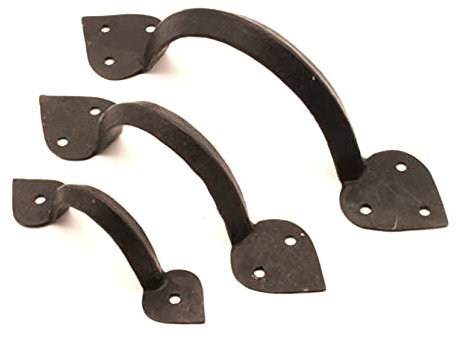 Infinity Decor Hand Forged Iron Handle - Cupboard Cabinet Door Pull Handle - Spear Leaf Arrow End 4 6 8 Beeswax (6 - 150mm)