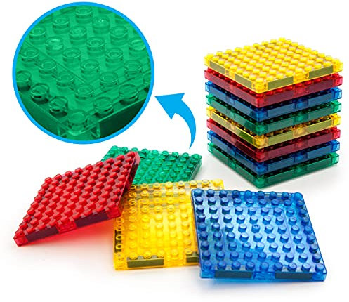 PicassoTiles Magnetic Brick Tiles STEM Creative Magnetic Tiles Building Block Set Building Brick Construction Toy Socket Spikes Toys Accessory Educational Imaginative Learning Kit Stacking Set