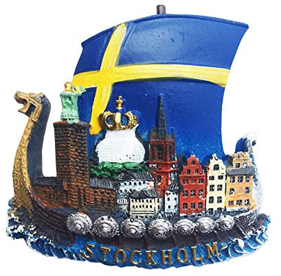 Kühlschrankmagnet, 3D-Piratenschiff, Stockholm, Schweden, Souvenir, Geschenk, Kühlschrankmagnet, Magnetaufkleber, Kollektion