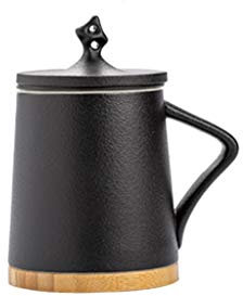 Tumblre Tasse à café The Office Tasse à thé avec Filtre (10 onces) Tasses à Eau filtrantes Tasses à thé en céramique avec Couvercle 310 ML (Noir)