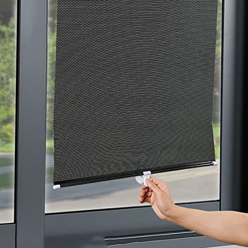 X1NGFU Dachfensterrollo Thermorollo Fenster Verdunkelungsrollo Mit Saugnäpfen,Sonnenschutz Rollos Sichtschutz Klemmrollo,UV Schutz Rollo Beschattung,für Auto Büro,Ohne Bohren (68x125cm/27x49in)