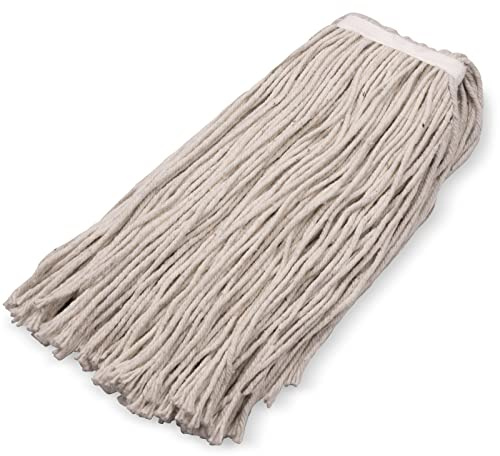 SPARTA Flo-Pac Lot de 12 têtes de Balai à Franges en Coton, extrémité coupée, Bande étroite avec Bande Blanche pour Un Nettoyage organisé, 81,3 cm, Brun Clair