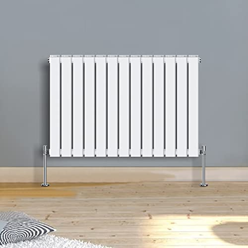 WarmeHaus 600x884mm White Double Flat Panel Horizontal Modern Radiator