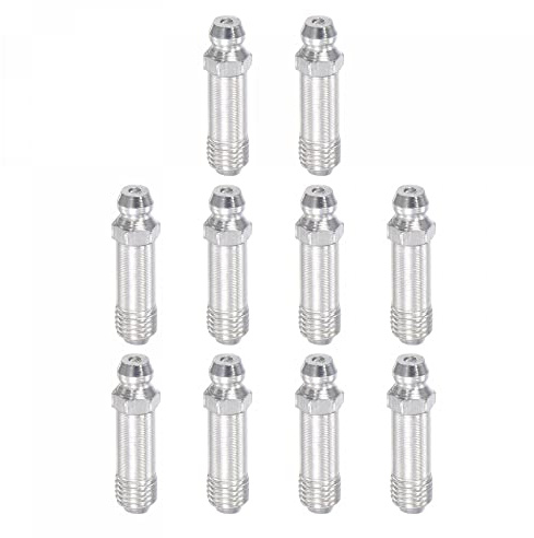 sourcing map Droit Graisse Raccord Acier M8x1mm 10Pcs | Filetage Hydraulique, Graisse Raccord Accèsoires