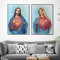 Heiliges Herz Jesu Und Der Jungfrau Maria Leinwand Gemälde Poster Und Drucke 2 Stück Wandkunst Bild Für Wohnzimmer Büro Dekorieren 40Cmx60Cm Kein Rahmen