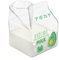 Kawaii - Carton de lait carré en verre - 380 ml - Jolie fraise créative - Tasse de petit déjeuner - Portable - Pour étudiants - Transparente - Tasse à lait - Avocat