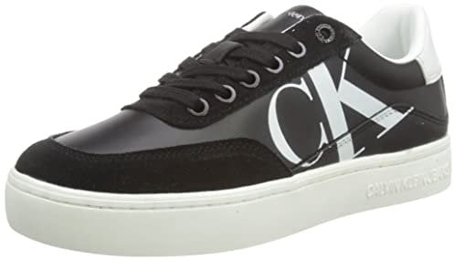 Calvin Klein Jeans Damen Cupsole Sneaker Schuhe, Schwarz (Black/Bright White/Silver), 39