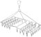 WudTus 46 Clips Sock Drying Hanger Foldable Stainless Steel Space-saving Dryer Rack Washline with Peg for Sock, Underwear, Hat and Hanging Small Ietms