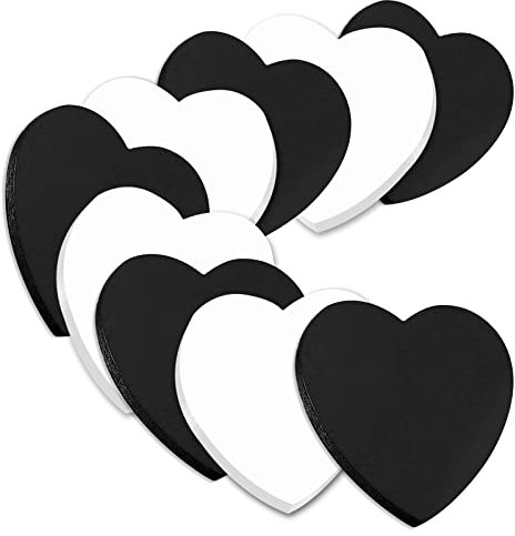 Farbige Haftnotizen, 560 Blatt Kardioid Selbstklebende Haftnotizzettel, Super Sticky Notes, Farbig Notizblöck für Büro Schule Zuhause(76 x 76 mm, Schwarz, Weiß)