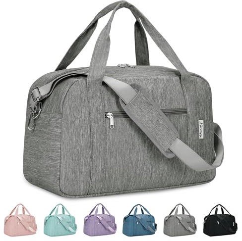 Narwey für Kleine Reisetasche Handgepäck Damen, Easyjet Handgepäck 45x36x20, Klein Reisetaschen Tasche Handgepäck Flugzeug, Sporttasche Weekender Damen Herren (Grau)