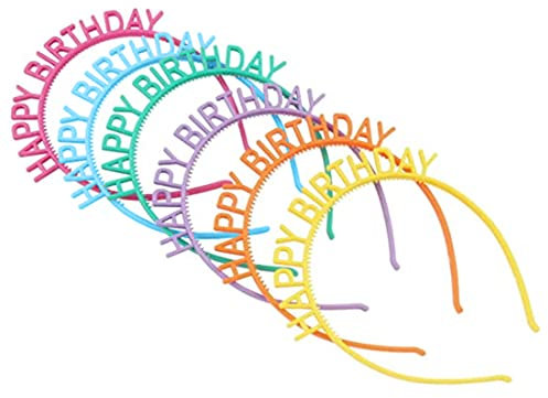 Tomedeks 6 Stück Regenbogen Haarreif, Lustige Haarreifen, Happy Birthday Haarreif, Leicht und Bequem, Süß und Praktisch, Geeignet für Geburtstagsfeiern