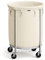 SONGMICS Laundry Basket on Wheels, Laundry Trolley 110L, Round Laundry Hamper with Steel Frame and Removable Bag, 4 Castors and 2 Brakes, Cream and Silver RLS002W01