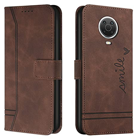 Lihondar Kompatibel mit Nokia G10/G20/G30 Hülle, Handyhülle Nokia G10/G20/G30, Premium Leder Klappbar Schutzhülle Tasche Wallet mit Brieftasche Cover Flip Case Klapphülle für Nokia G10/G20/G30 (Braun)