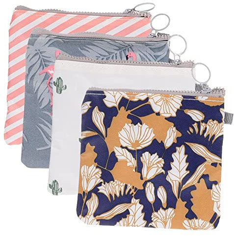 OATIPHO 4 Stück Halter Für Damenbinden Aufbewahrungstasche Für Damenbinden Hygienebeutel Mit Reißverschluss Einhorn Reise Menstruationsbeutel Stilleinlage Höschen Mädchen Lagerung
