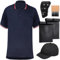 ShinyMatch 6-teiliges Baseball-/Softball-Schiedsrichter-Zubehör-Set inklusive Schiedsrichter-Shirt, Hut, Indikator, Pinsel, Balltasche für Herren, Schiedsrichter, Marineblau, Größe XXL