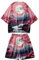 DOSLAVIDA Set kimono da uomo in stile giapponese leggero aperto davanti cardigan abiti eleganti due pezzi estivi da spiaggia, Pantaloncini-rosa 1, XXX-Large