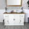 Wooden Bathroom Vanity Unit with 2 Ceramic Basins - Modern Bathroom Sink Cabinet with Drawers - Double Vanity Unit with Chromed Mixer Taps - White Painted - Oval Ceramic Bowl & Oak Top (402PCB027X2)