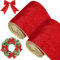 KAHEIGN 2 Rollen Weihnachtsband Rot Weihnachten Samtband, 11m x 10cm Breit Weihnachtssamtband mit Drahtrand, Vintage-Weihnachtsband für Weihnachten, DIY Schleife Dekoband Samt Schleifenband