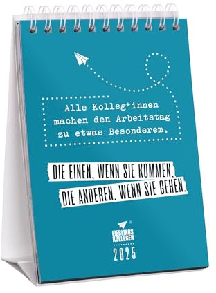 Visual Statements - Lieblingskollegen Tischkalender 2025 - Wochenkalender A5-52 motivierende & lustige Sprüche - Büro