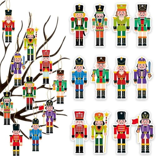 12 Pezzi di Natale Schiaccianoci ornamenti, 11 cm Mini Figure Soldato Schiaccianoci, Schiaccianoci re Figurine Appendere Ornamenti per la Decorazione Dell'albero di Natale Tradizionale, Festa Decorazi