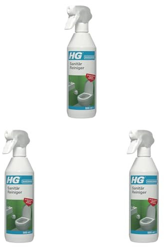 HG Sanitär Reiniger, ein frisch duftender, schnell trocknender Sprayreiniger zur schnellen, einfachen und hygienischen Reinigung des gesamten Toilettenraums, für die regelmäßige Reinigung - 500 ml
