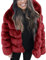 Kunstpelz Mantel Damen Kurzer - Übergangsjacke Mit Kapuzen Faux Pelz Winterjacke Kunstfell Fleecejacke Crop Pelzmantel Flauschige Cardigan Mantel Plüsch Felljacke Einfarbig Dicker Parka