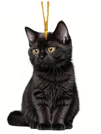 Generic Christmas Lovely Cats Ornaments, Black Cat Christmas Tree Hang Pendant, Acrylic Material, 8cm/3.12