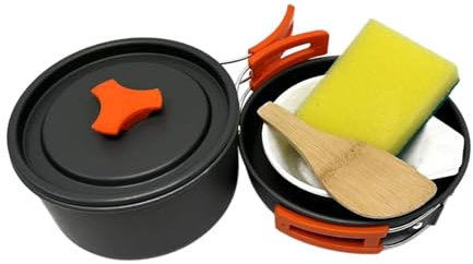 LeeQinersw Camping Cookware Mess Kit Frying Pan for Trekking Outdoor Cooking Travel