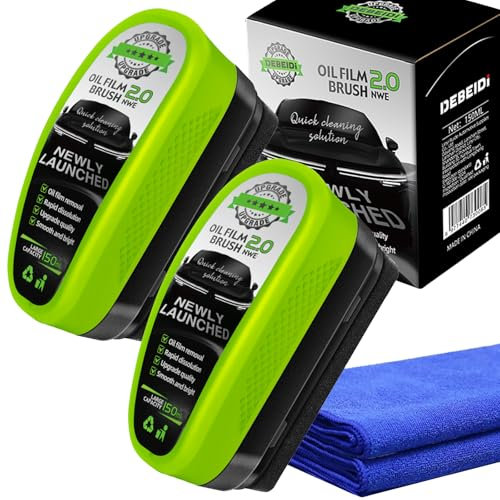 2pcs 150ML Automotive Oil Film Cleaning Brush, Upgrade Reusable Car Windshield Cleaning Brush, Car Windscreen Cleaner for Easily Improve Clarity & Visibility, For Windows & Windshield Washers (9)