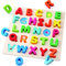 Wooden Alphabet Puzzle for 1 2 3 Year Old Kids, ABC Toys, Letters Early Education Toy Gift, Wooden Puzzles Montessori Toys, for Girl Boy Learning Educational Toys (Capital Letters)