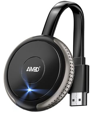 AIMIBO HDMI sans Fil Dongle décodage 4K, 5G Miracast HDMI Dongle Adaptateur, 1080P@60Hz Récepteur d'affichage Compatible avec i-Phone/i-Pad/Android/iOS/Mac OS/Windows/Miracast/DLNA/Airplay, Argent