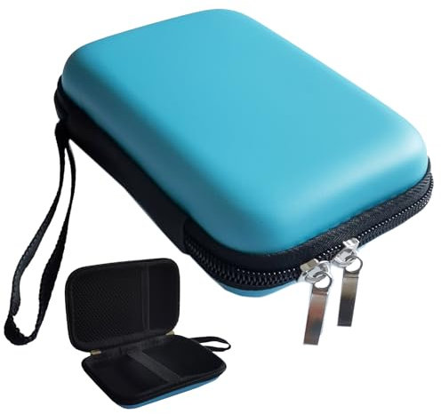 QFDSHOPCO GPS Case Hard Carrying Case Protective Case Zipper Bag Compatible with Garmin Edge Explore 2 Garmin Edge 1050 1040 1030 Plus 840 830 820 540 530 Cables and Varia RTL515 Radar (Blue)