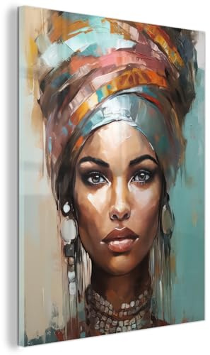 MuchoWow© Impression sur Verre Déco Esthétique pour la Chambre et le Salon | 60x80 cm - Peinture en Photo Cadeau Décoration Intérieure Femme - Bijoux - Art - Portrait