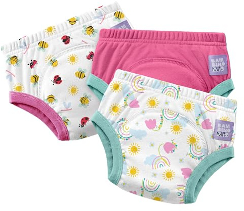 Bambino Mio 3er-Pack BEST Töpfchentraining-Hosen (3–4 Jahre) GARTENPARTY | EUROPÄISCHE MARKE | Wiederverwendbare Baumwollunterwäsche für Kleinkinder