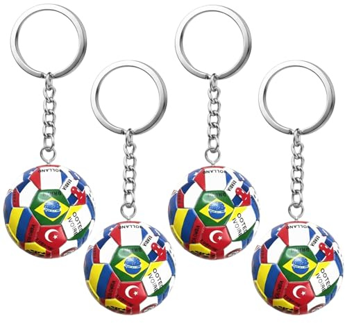 Ceriselle Fußball Schlüsselanhänger, World Cup 2026 Fußball Ball mit Nationalflaggen, Fußball Geschenke & Zubehör für Männer, Sport Merchandise für den Alltag