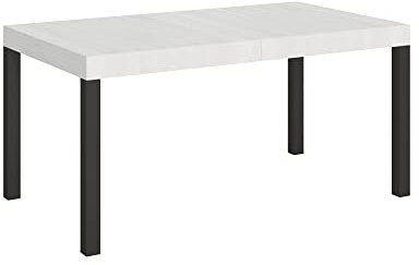 Itamoby Everyday Ausziehtisch, 160/244 x 80 cm, Esche, weiß, Füße anthrazit