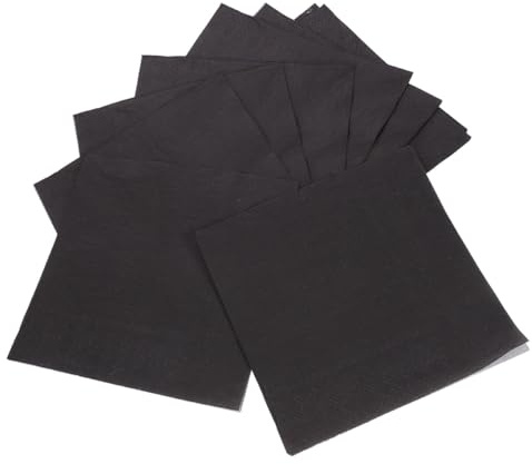 NOLITOY Serviettes de Table Noires en Papier Doux 6,5x6,5 Pouces, Lot de 60 Pièces, pour Anniversaires, Mariages et Réunions Familiales