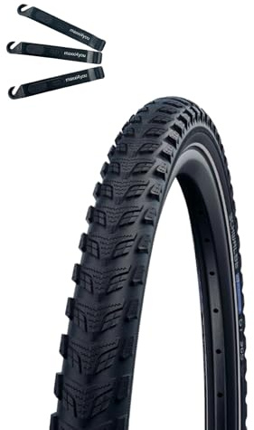 1 x Schwalbe Marathon 365 Fahrradreifen Performance GreenGuard ADDIX 365 E-50 Schwarz+Reflex 50-622 (28 x 2.00) inkl. maxxi4you Reifenheber