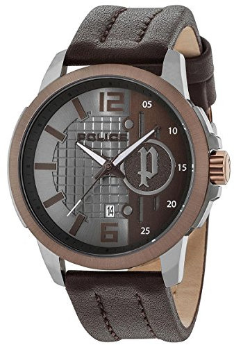 Police Herren Datum klassisch Quarz Uhr mit Leder Armband 15238JSUBN/13